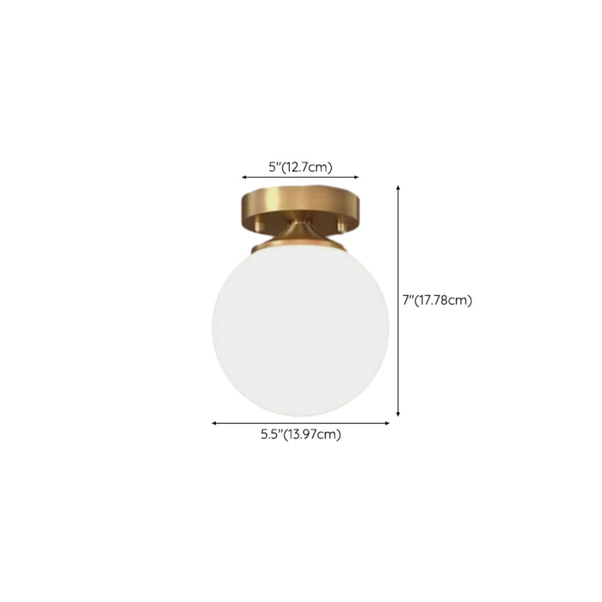 Minimalist Gold Globe Semi-Flush Mount Light 4-Light 