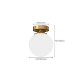 Minimalist Gold Globe Semi-Flush Mount Light 4-Light #size