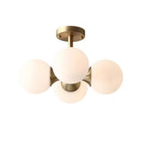 Minimalist Gold Globe Semi-Flush Mount Light 4-Light Image - 5