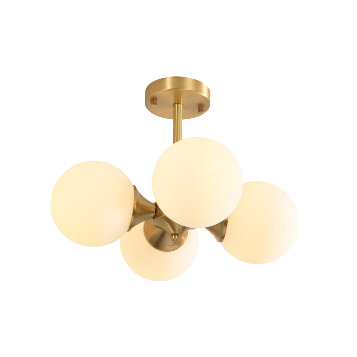 Minimalist Gold Globe Semi-Flush Mount Light 4-Light Image - 6