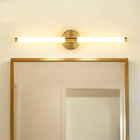 Minimalist Gold Linear LED Metal Vanity Light Fixture Image - 2