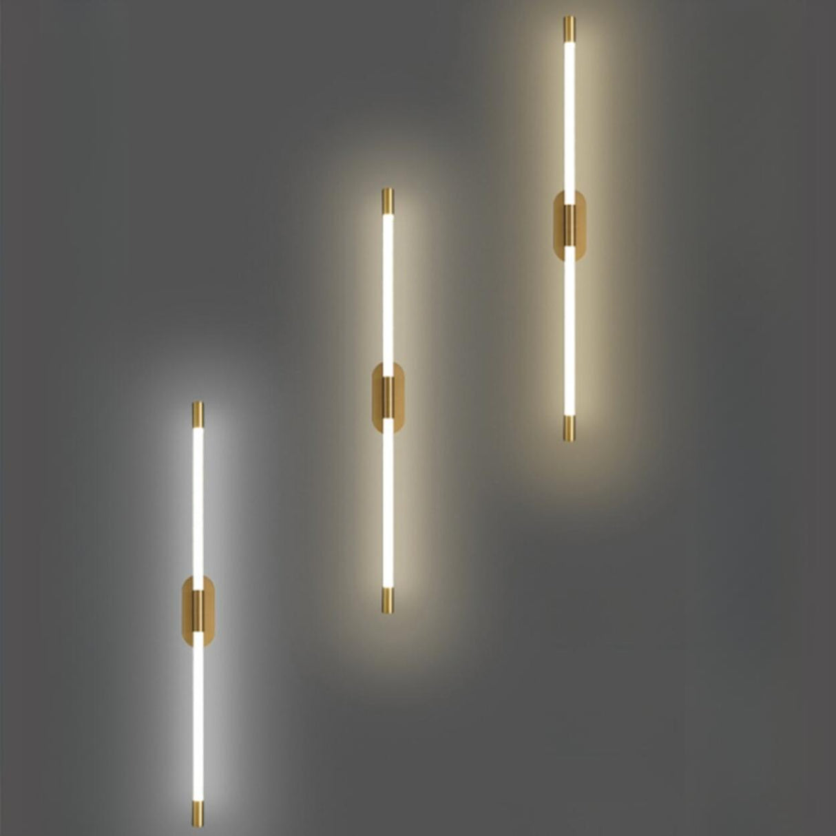 Minimalist Gold Linear LED Metal Wall Light Fixture Image - 13