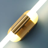 Minimalist Gold Linear LED Metal Wall Light Fixture Image - 16