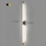 Minimalist Gold Linear LED Metal Wall Light Fixture Image - 23