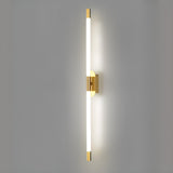 Minimalist Gold Linear LED Metal Wall Light Fixture Image - 3