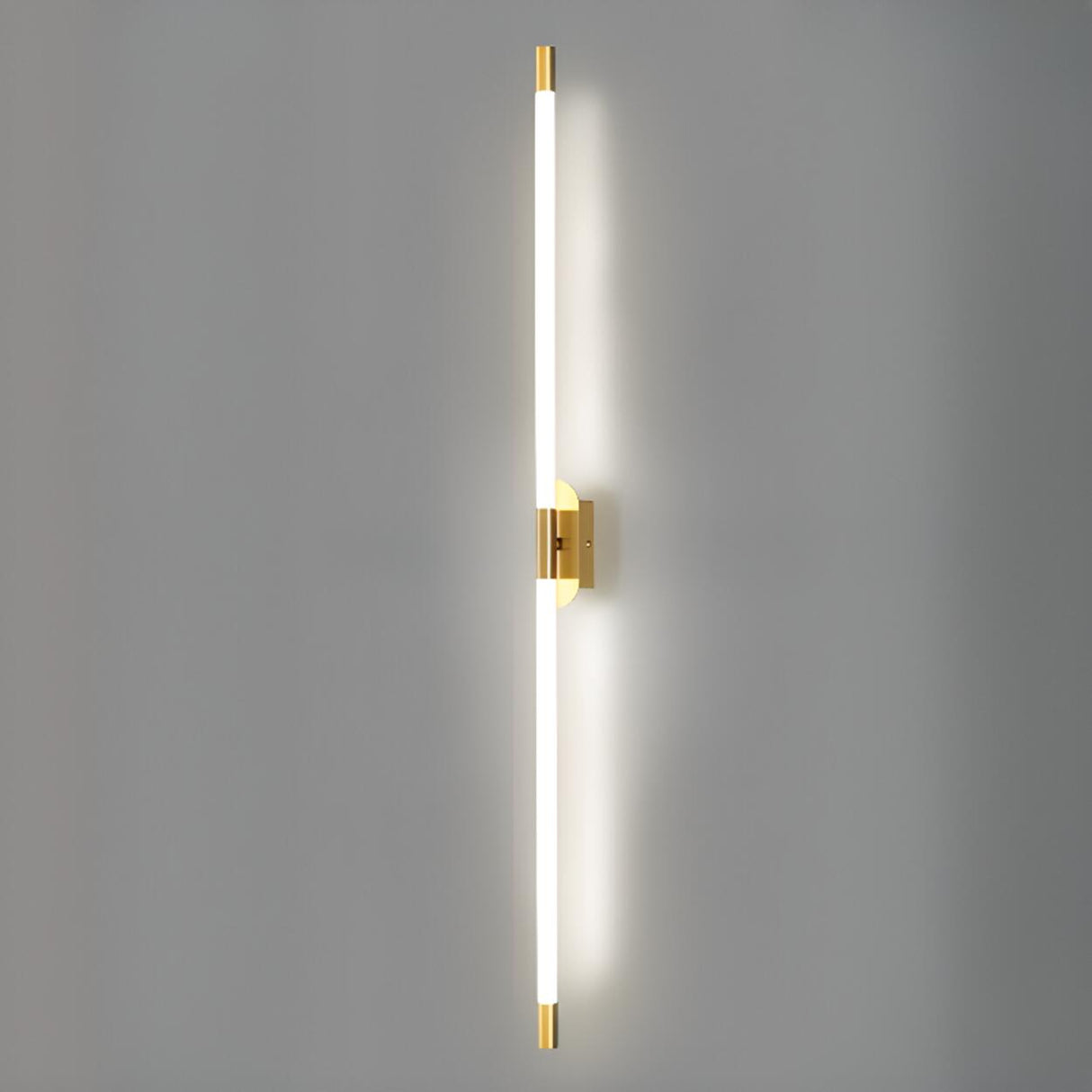 Minimalist Gold Linear LED Metal Wall Light Fixture Image - 7