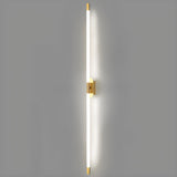 Minimalist Gold Linear LED Metal Wall Light Fixture Image - 9