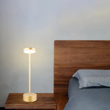 Minimalist Gold Round Geometric Metal Decor Table Lamp Image - 15