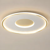 Minimalist Gold Round LED Flush Mount Ceiling Light Image - 10