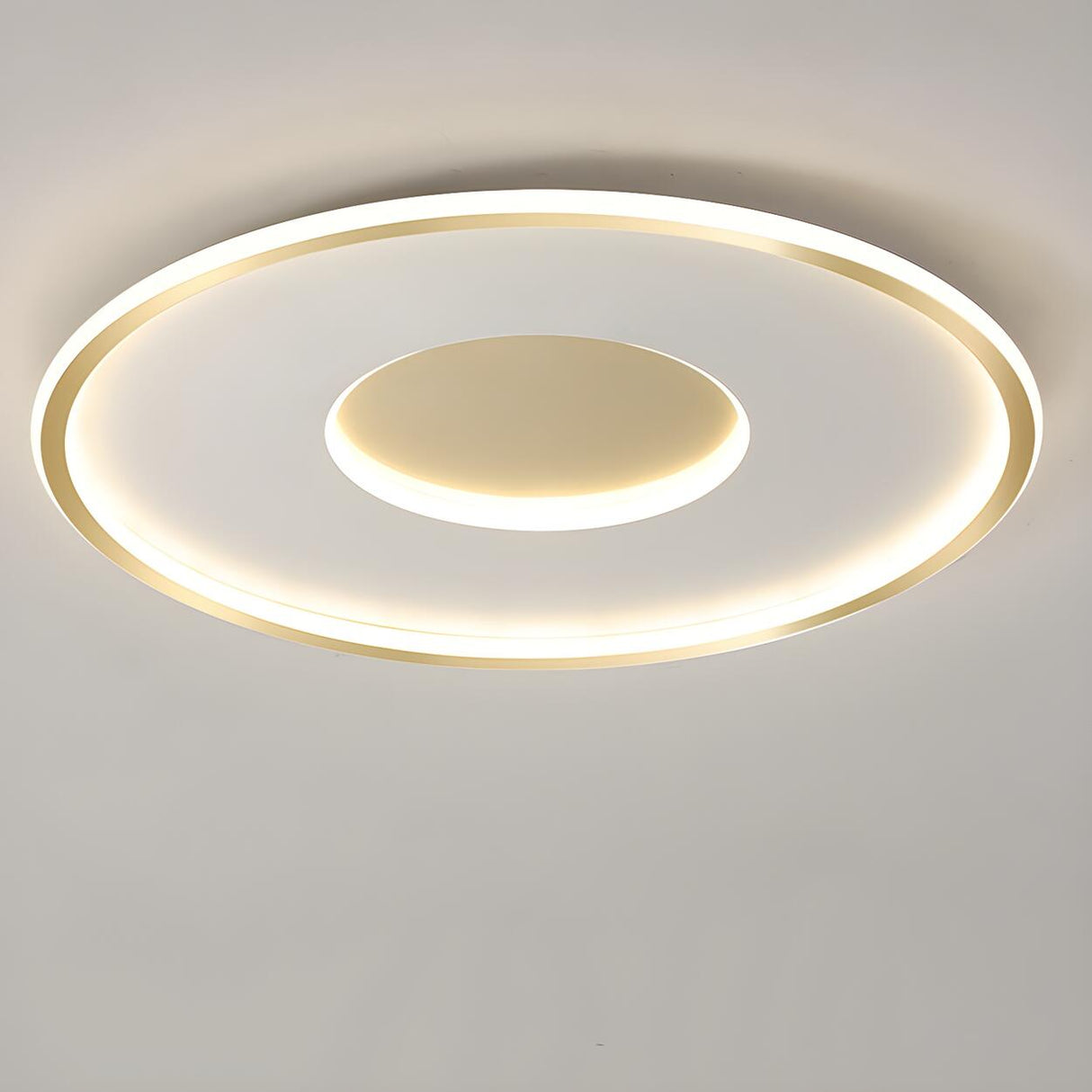 Minimalist Gold Round LED Flush Mount Ceiling Light Image - 11