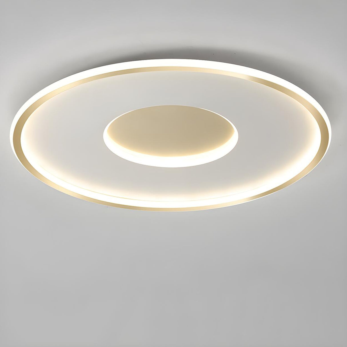 Minimalist Gold Round LED Flush Mount Ceiling Light Image - 12