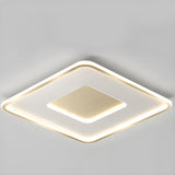 Minimalist Gold Round LED Flush Mount Ceiling Light Image - 2