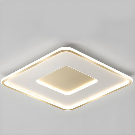 Minimalist Gold Round LED Flush Mount Ceiling Light Image - 2