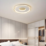 Minimalist Gold Round LED Flush Mount Ceiling Light Image - 4