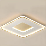 Minimalist Gold Round LED Flush Mount Ceiling Light Image - 5