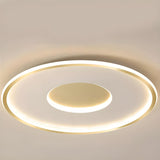 Minimalist Gold Round LED Flush Mount Ceiling Light Image - 7