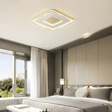 Minimalist Gold Round LED Flush Mount Ceiling Light Image - 8