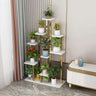 Minimalist Gold Solid Wood Multi-Tier Floor Plant Stand Image - 9