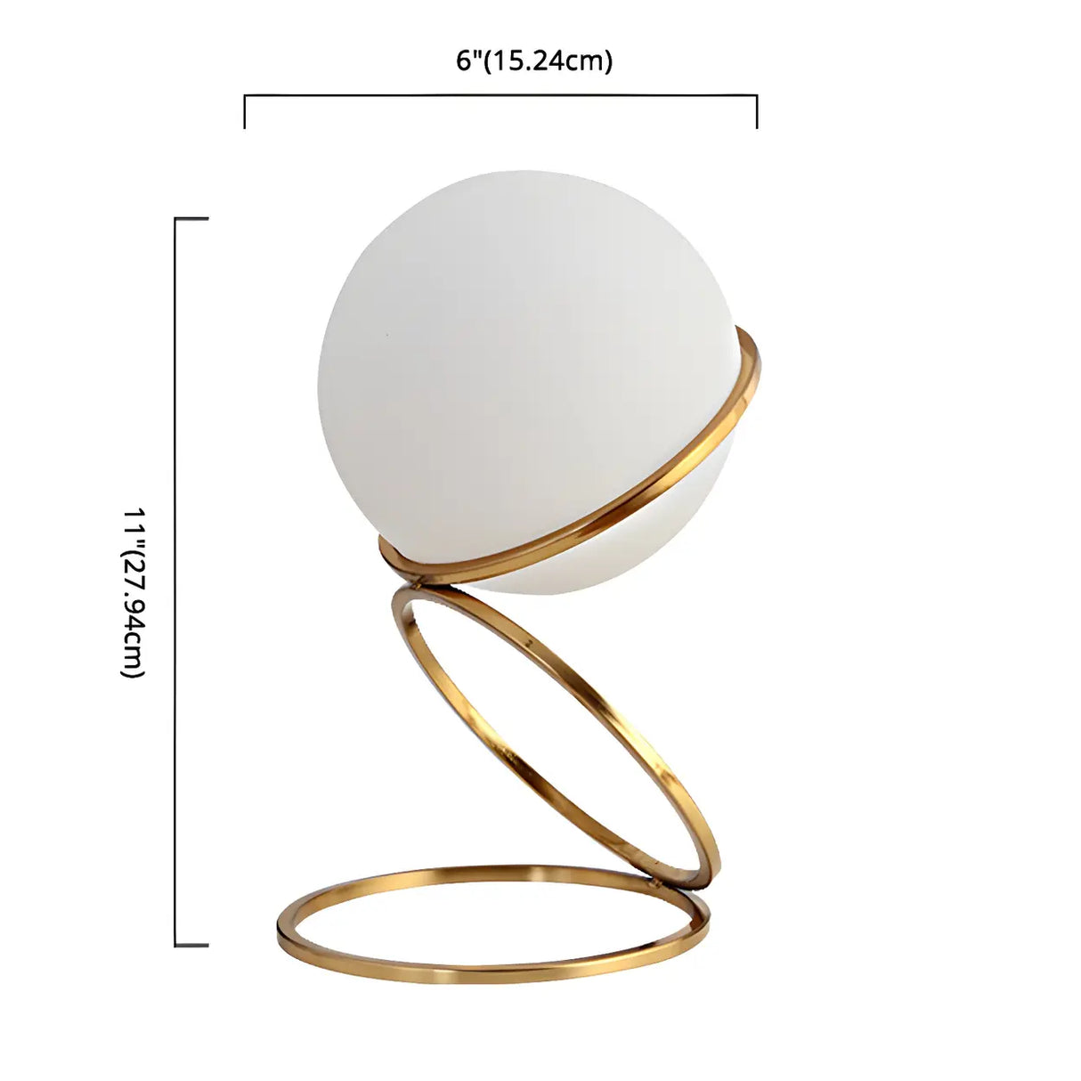 Minimalist Golden Ring Milky Glass Globe Table Lamp 