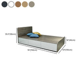 Minimalist Gray Oak Wooden Platform Queen Storage Bed #size