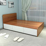 Minimalist Gray Oak Wooden Platform Queen Storage Bed Image - 5