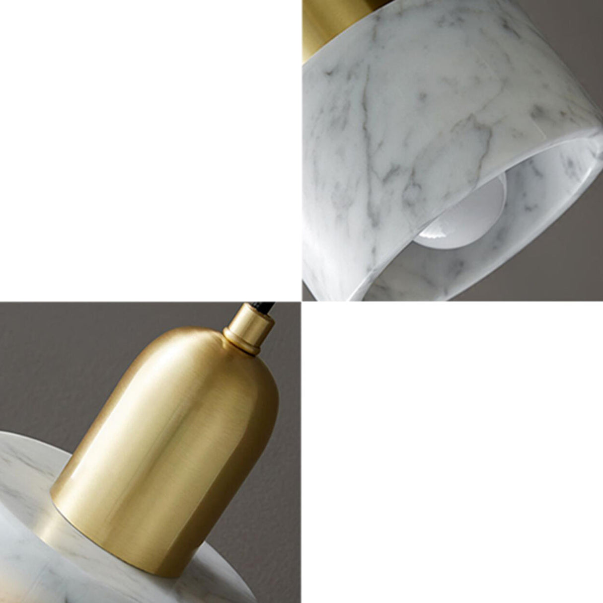 Minimalist Green Cylinder Marble Bedroom Pendant Light Image - 10