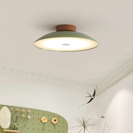 Minimalist Green Dome Semi-Flush Mount Ceiling Light Image - 1