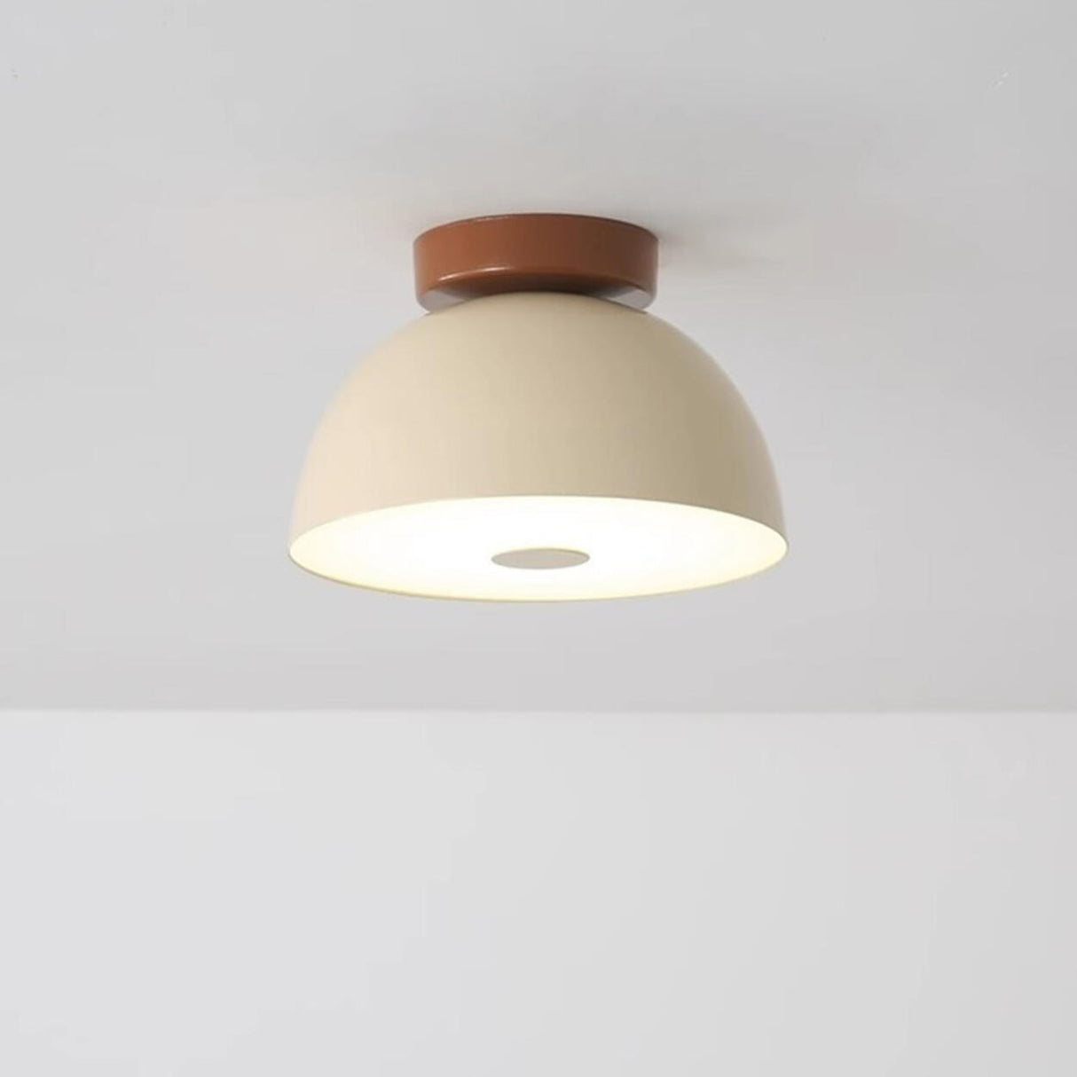 Minimalist Green Dome Semi-Flush Mount Ceiling Light Image - 11