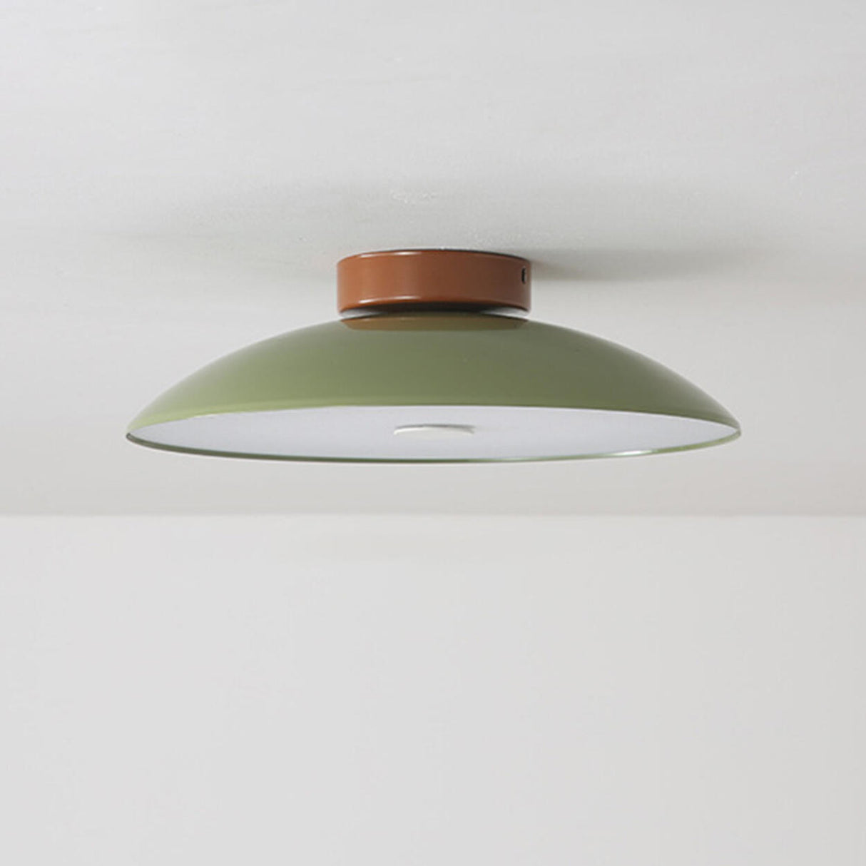 Minimalist Green Dome Semi-Flush Mount Ceiling Light Image - 12