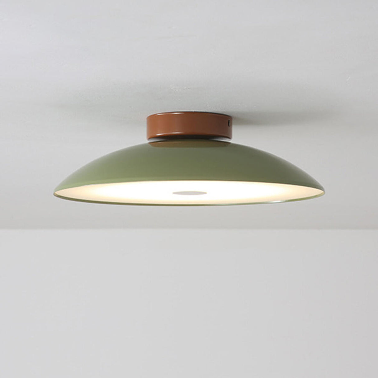 Minimalist Green Dome Semi-Flush Mount Ceiling Light Image - 14