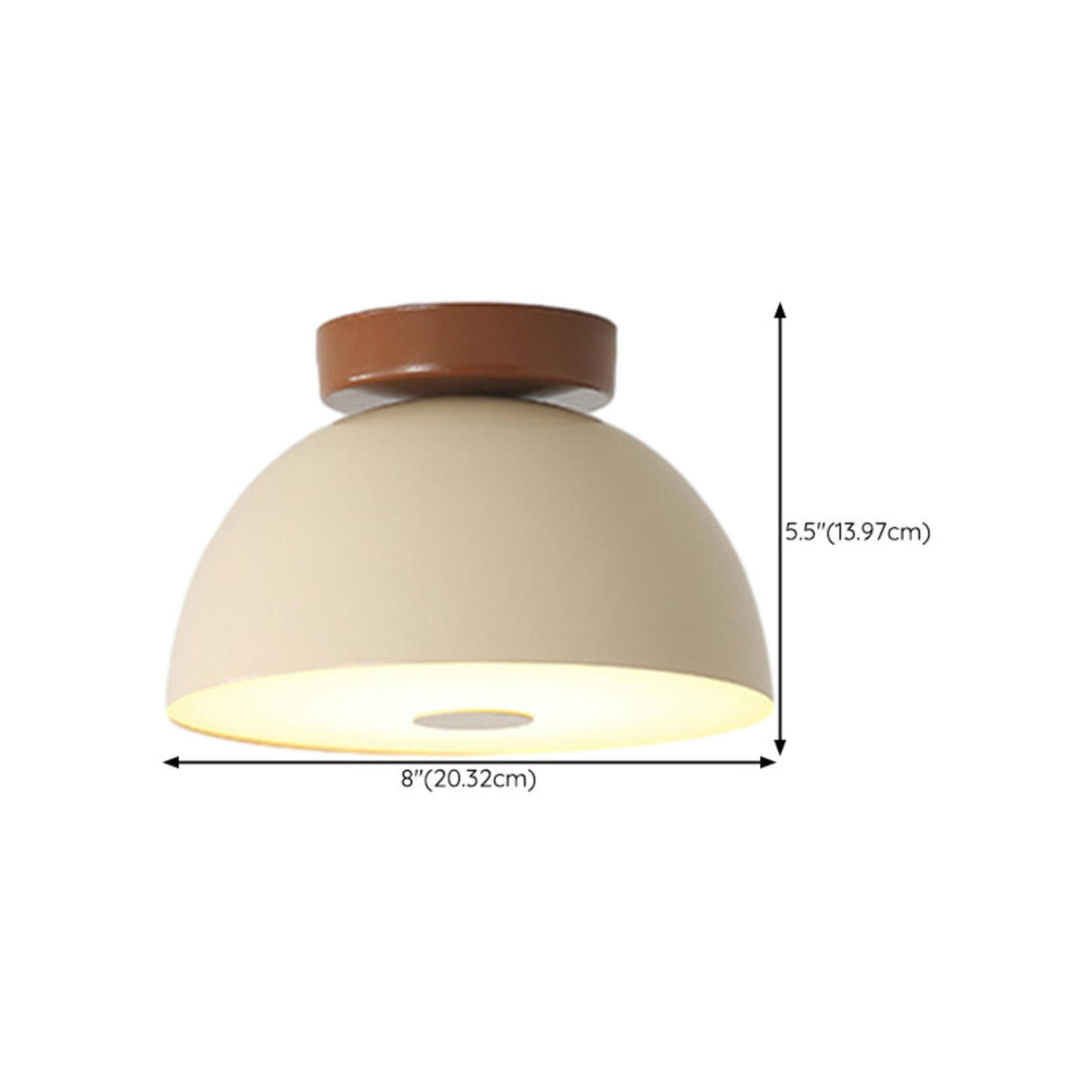 Minimalist Green Dome Semi-Flush Mount Ceiling Light Image - 18