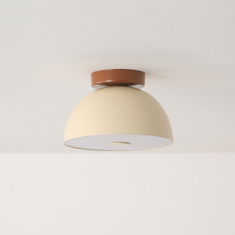 Minimalist Green Dome Semi-Flush Mount Ceiling Light Image - 2