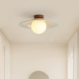 Minimalist Green Dome Semi-Flush Mount Ceiling Light Image - 3