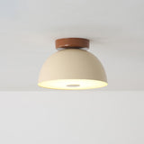 Minimalist Green Dome Semi-Flush Mount Ceiling Light Image - 6