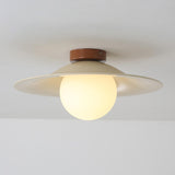 Minimalist Green Dome Semi-Flush Mount Ceiling Light Image - 8