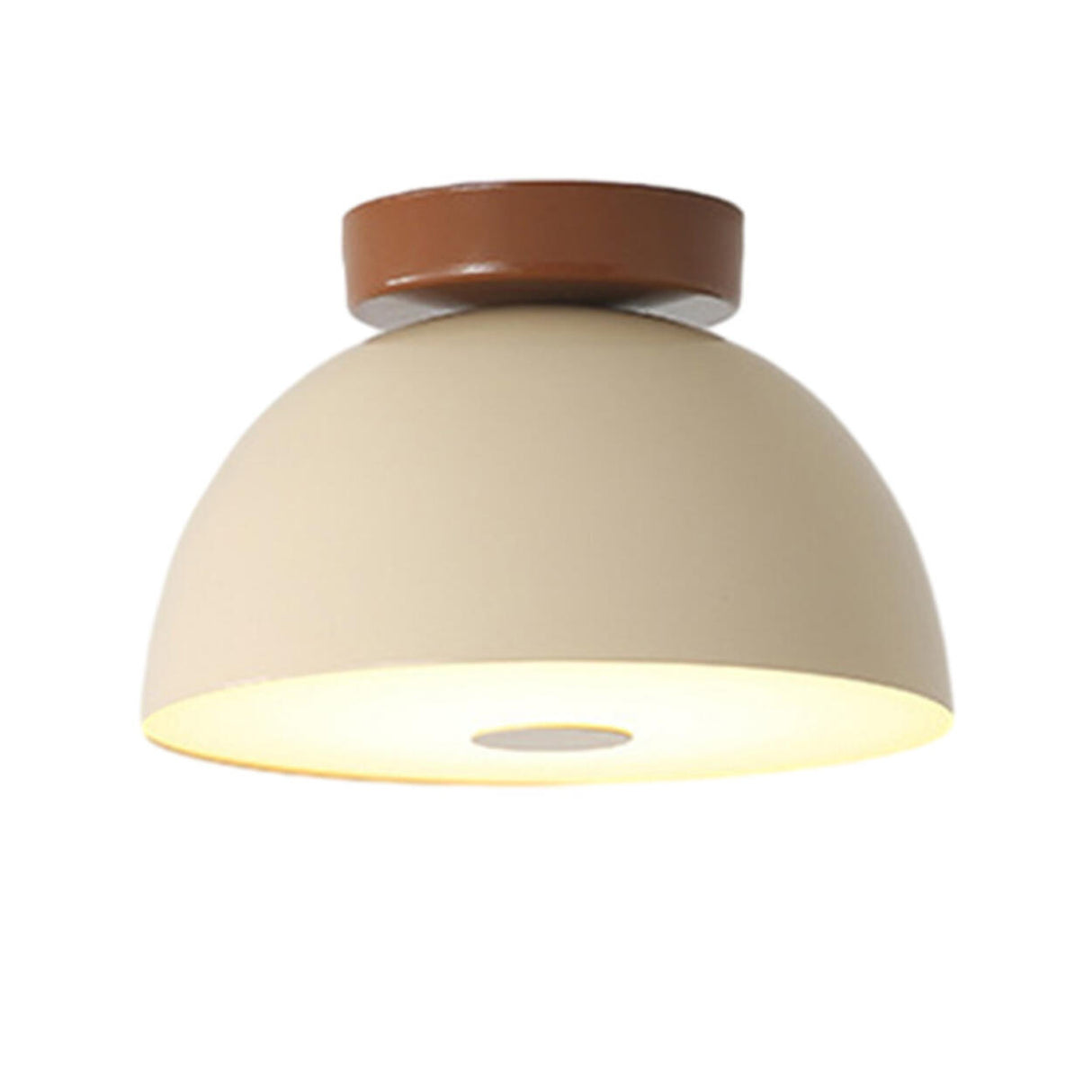 Minimalist Green Dome Semi-Flush Mount Ceiling Light Image - 9