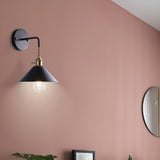 Minimalist Grey Cone Metal Bedroom LED Wall Light Image - 4