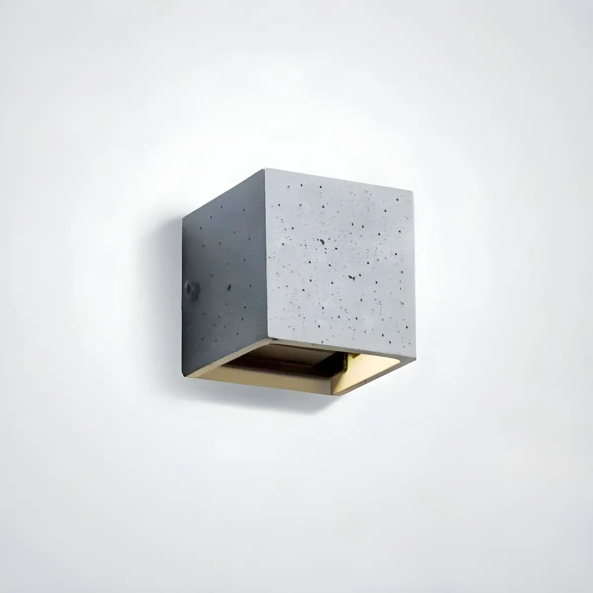 Minimalist Grey Cube Concrete Bi-pin Small Wall Light Image - 1