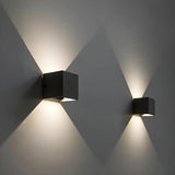 Minimalist Grey Cube Concrete Bi-pin Small Wall Light Image - 4