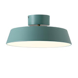 Minimalist Grey Drum Semi-Flush Mount Ceiling Light Image - 10