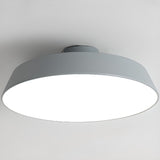 Minimalist Grey Drum Semi-Flush Mount Ceiling Light Image - 11