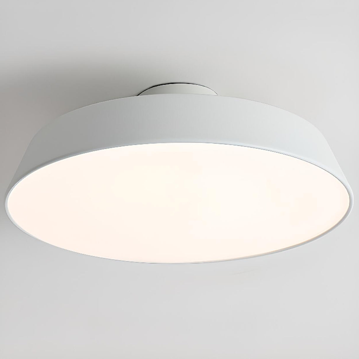 Minimalist Grey Drum Semi-Flush Mount Ceiling Light Image - 13