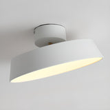 Minimalist Grey Drum Semi-Flush Mount Ceiling Light Image - 14