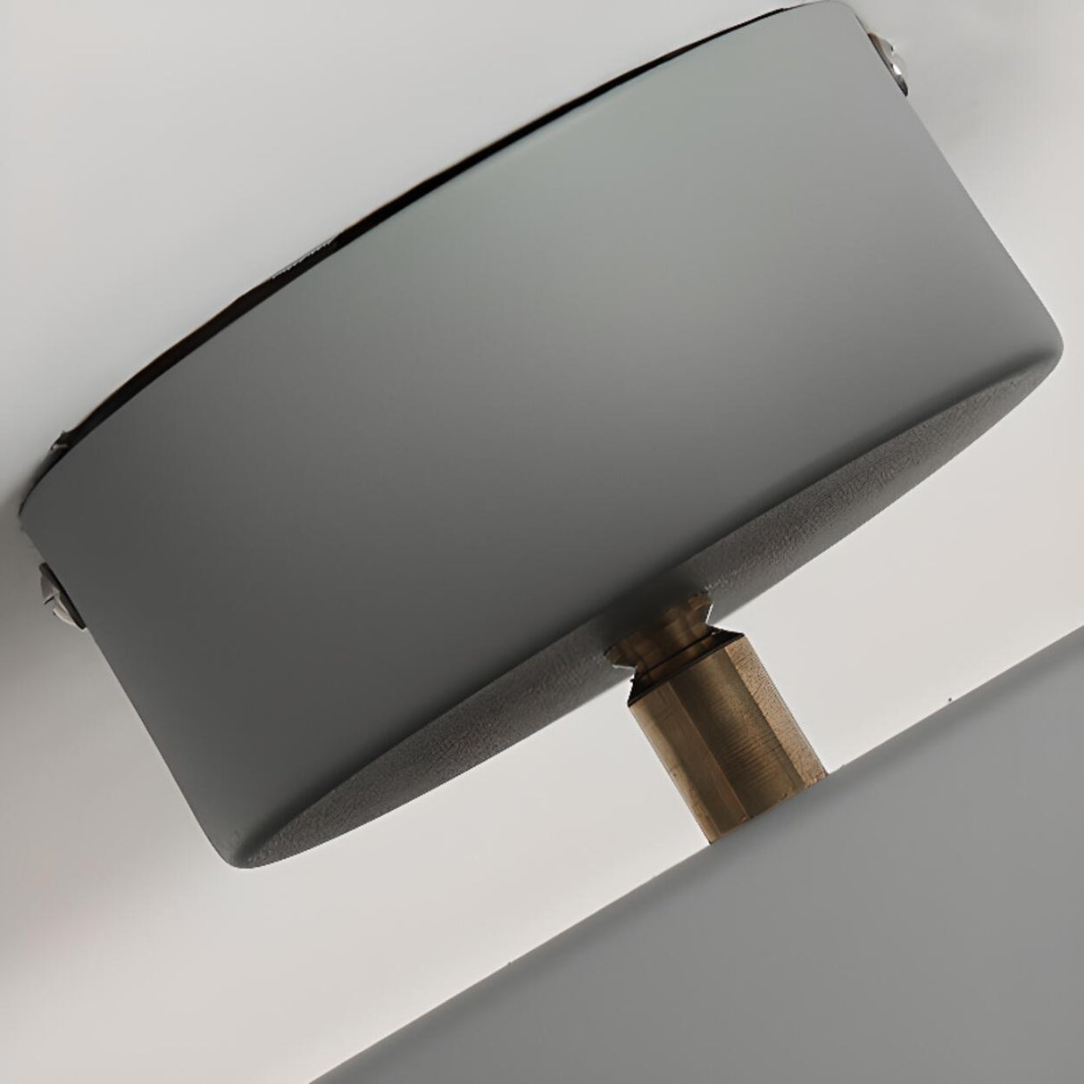 Minimalist Grey Drum Semi-Flush Mount Ceiling Light Image - 15