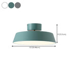 Minimalist Grey Drum Semi-Flush Mount Ceiling Light #size