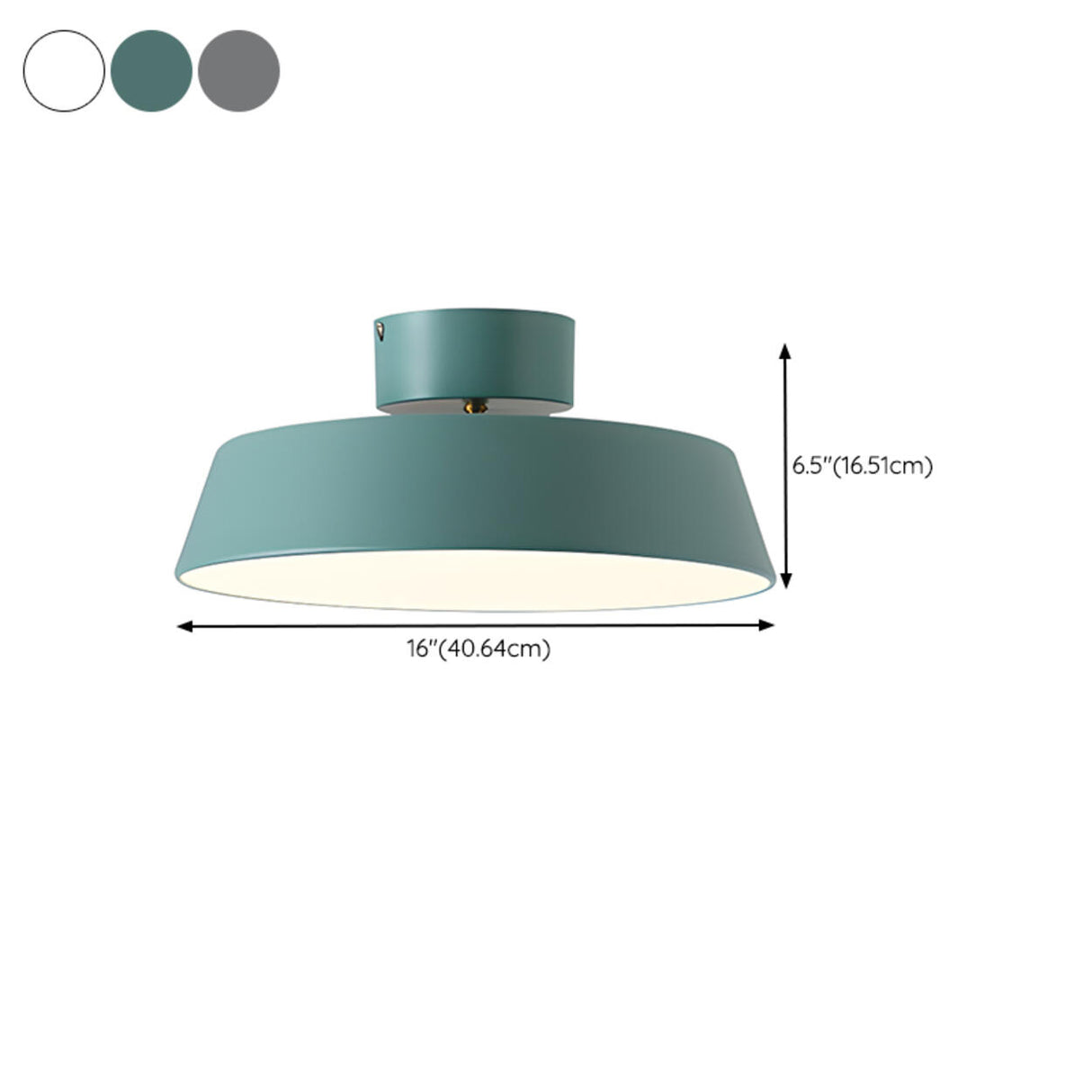 Minimalist Grey Drum Semi-Flush Mount Ceiling Light Image - 20