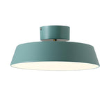 Minimalist Grey Drum Semi-Flush Mount Ceiling Light Image - 9