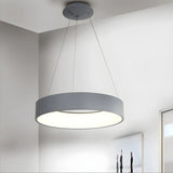 Minimalist Grey Metal Squared LED Pendant Light Image - 14