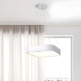 Minimalist Grey Metal Squared LED Pendant Light Image - 17