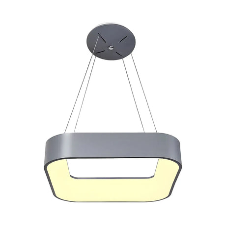 Minimalist Grey Metal Squared LED Pendant Light Image - 2